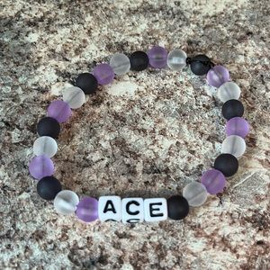 Asexual Pride Bracelet 🖤🩶🤍💜